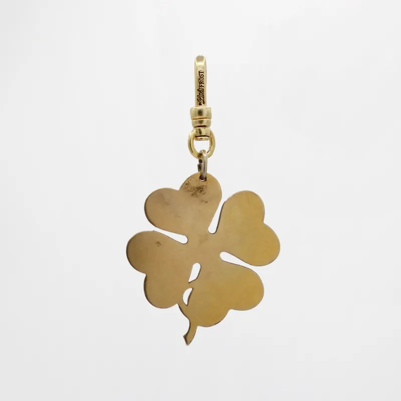 Positive Outcomes 10K Vintage Golden Four Leaf Clover Pendant Charm sold by Lulu Frost