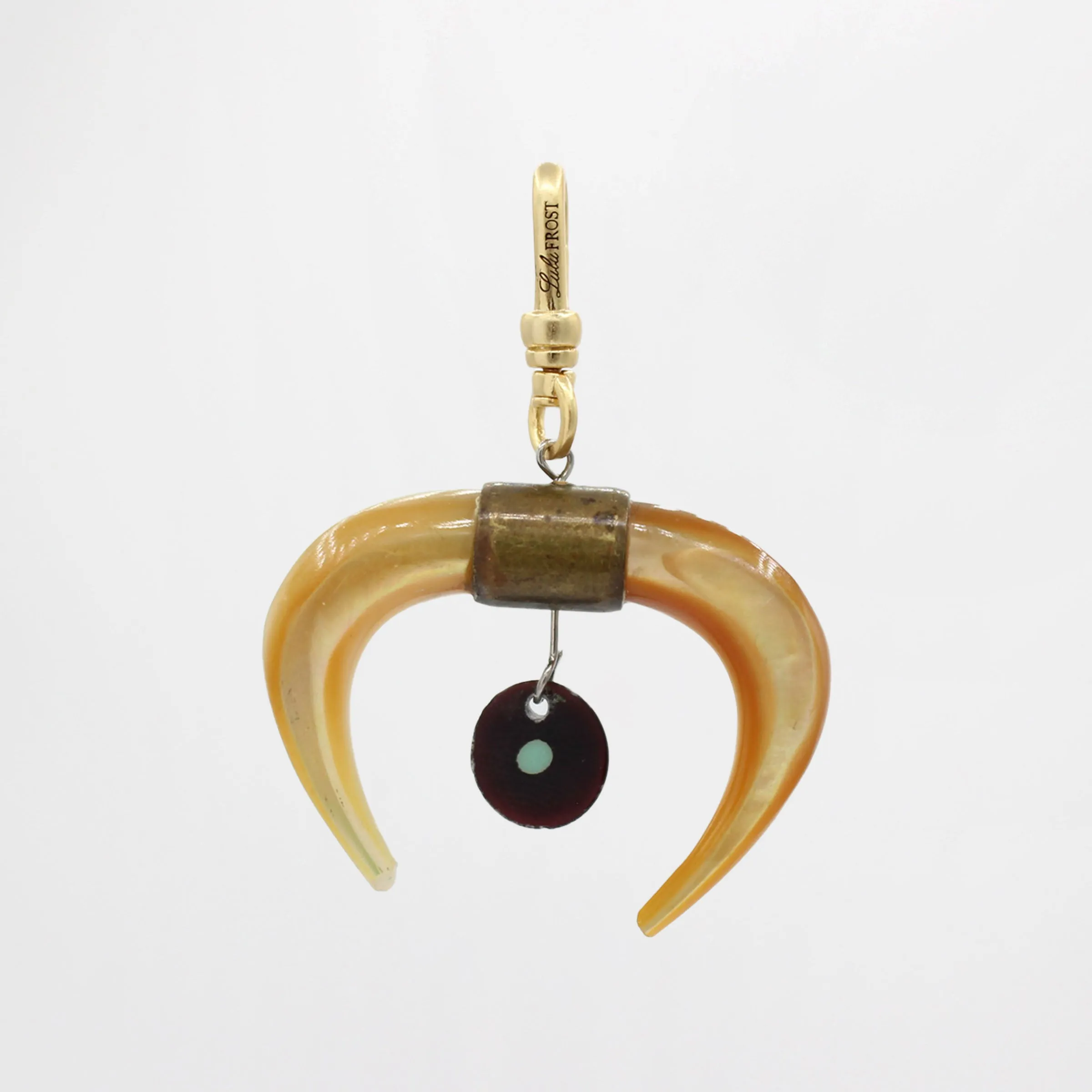 Double Carved Mother of Pearl Tusk and Evil Eye Charm sold by Lulu Frost product image thumbnail 2