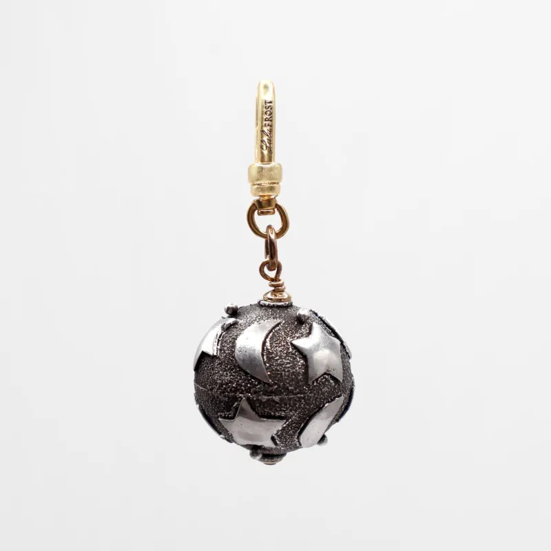 Moon and Stars Sterling Silver Orb Charm sold by Lulu Frost