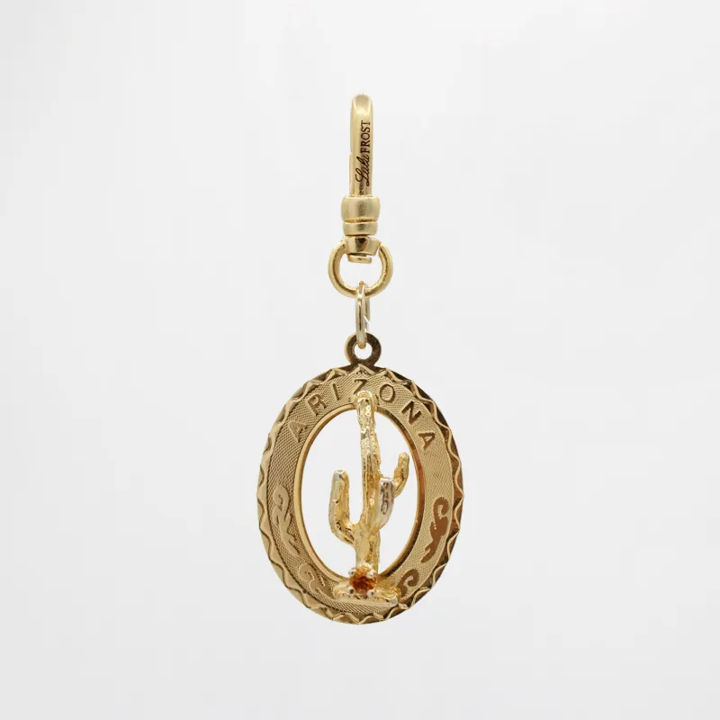 Arizona Saguaro Cactus Vintage 12K Gold-Filled and Citrine Charm sold by Lulu Frost