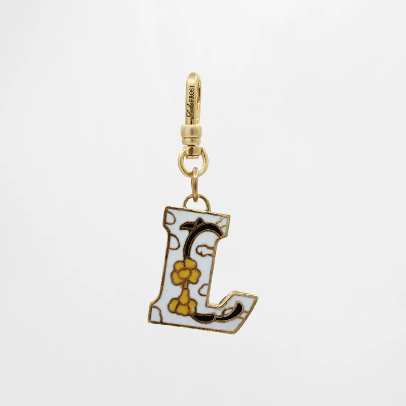 "L" is for Lovely Vint-tique 1930's Cloissone Enamel Letter L Charm sold by Lulu Frost