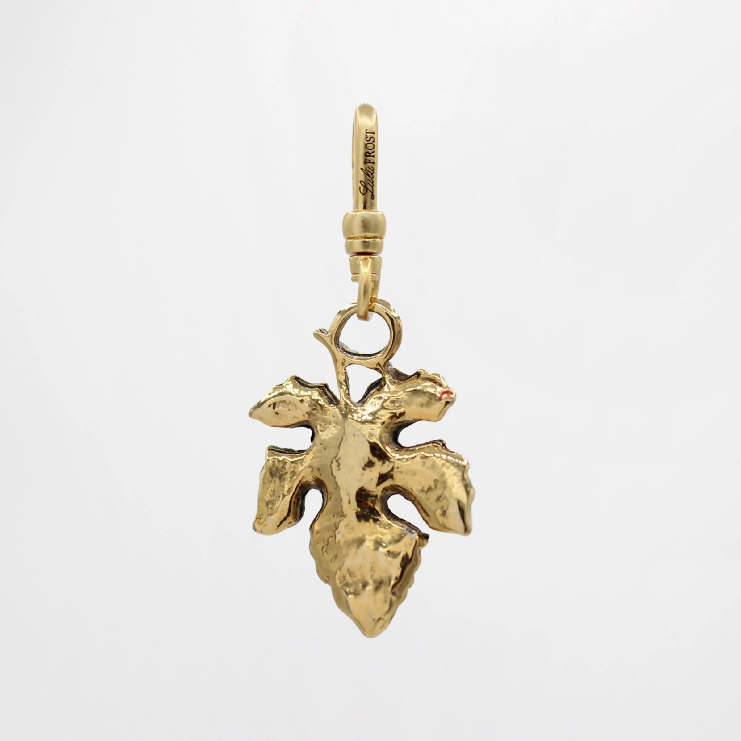 Turn Over a New Leaf Saffron Vintage Enamel Charm sold by Lulu Frost product image thumbnail 2