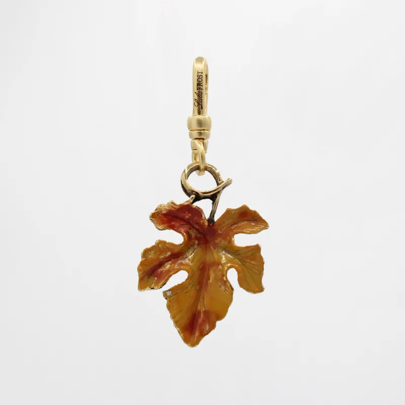 Turn Over a New Leaf Saffron Vintage Enamel Charm sold by Lulu Frost