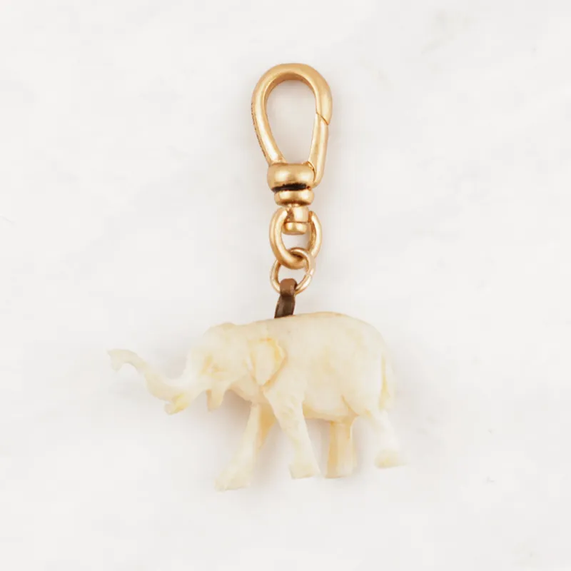 Vintage Carved Celluloid Elephant Charm sold by Lulu Frost