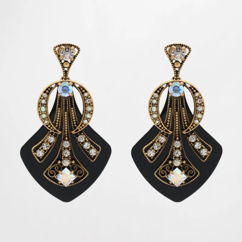 You're The Top Aurora Borealis Crystal and Resin Archival Lulu For J. Crew Deco Earrings sold by Lulu Frost