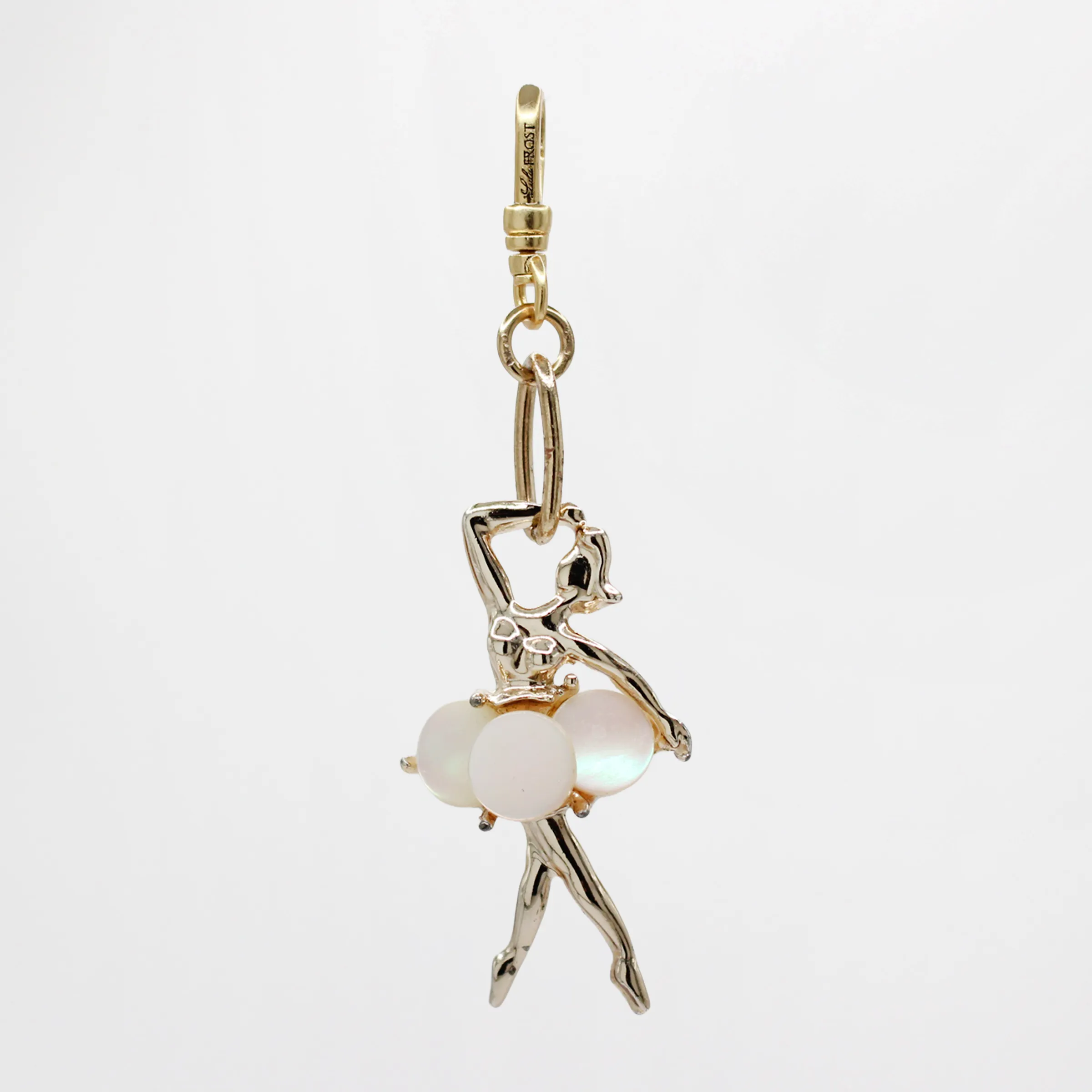 Summer Mother-of-Pearl Disc Gilded Ballerina Dancer Charm sold by Lulu Frost