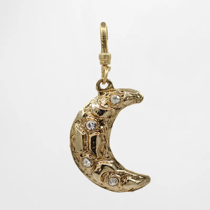 Chunky Crescent Moon Adorned with Crystals Lunassa Charm sold by Lulu Frost