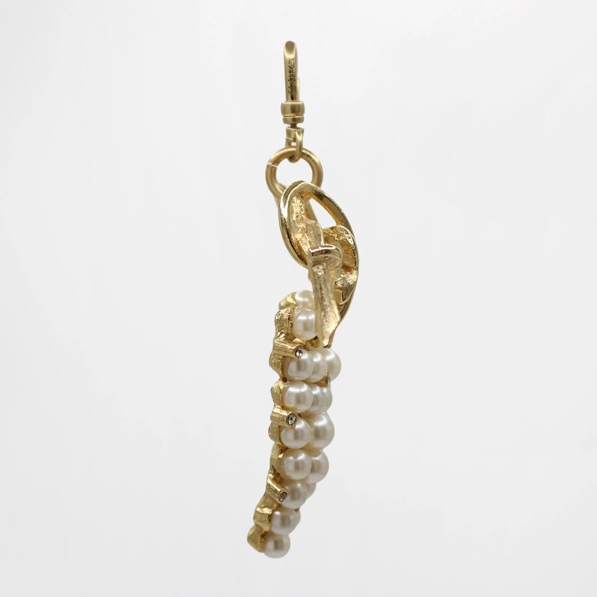 Gilded Golden Pearl and Crystal Grapes Cluster Of Abundance Charlise Charm sold by Lulu Frost product image thumbnail 3