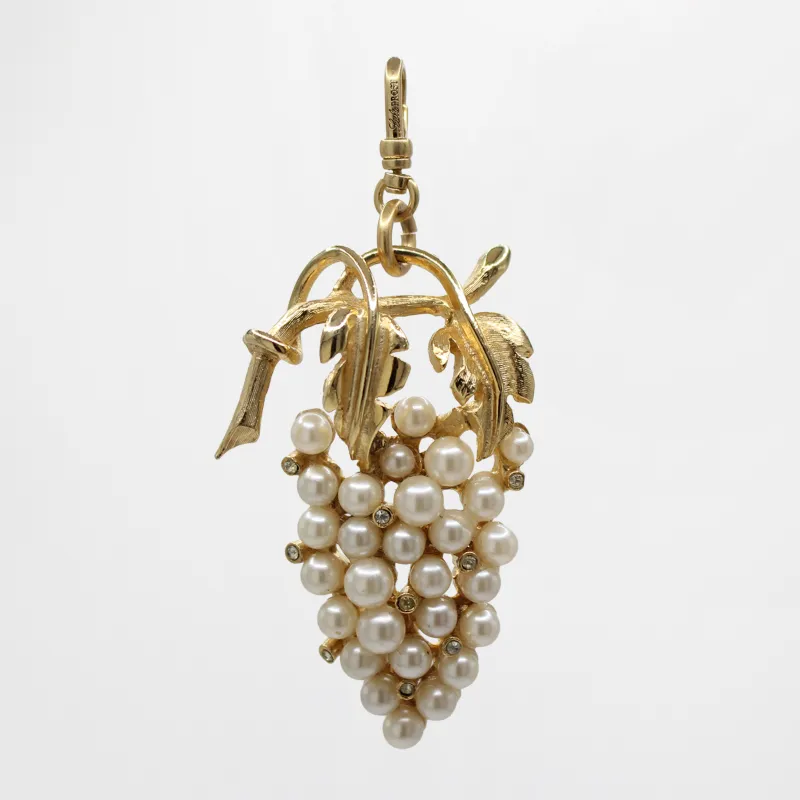Gilded Golden Pearl and Crystal Grapes Cluster Of Abundance Charlise Charm sold by Lulu Frost