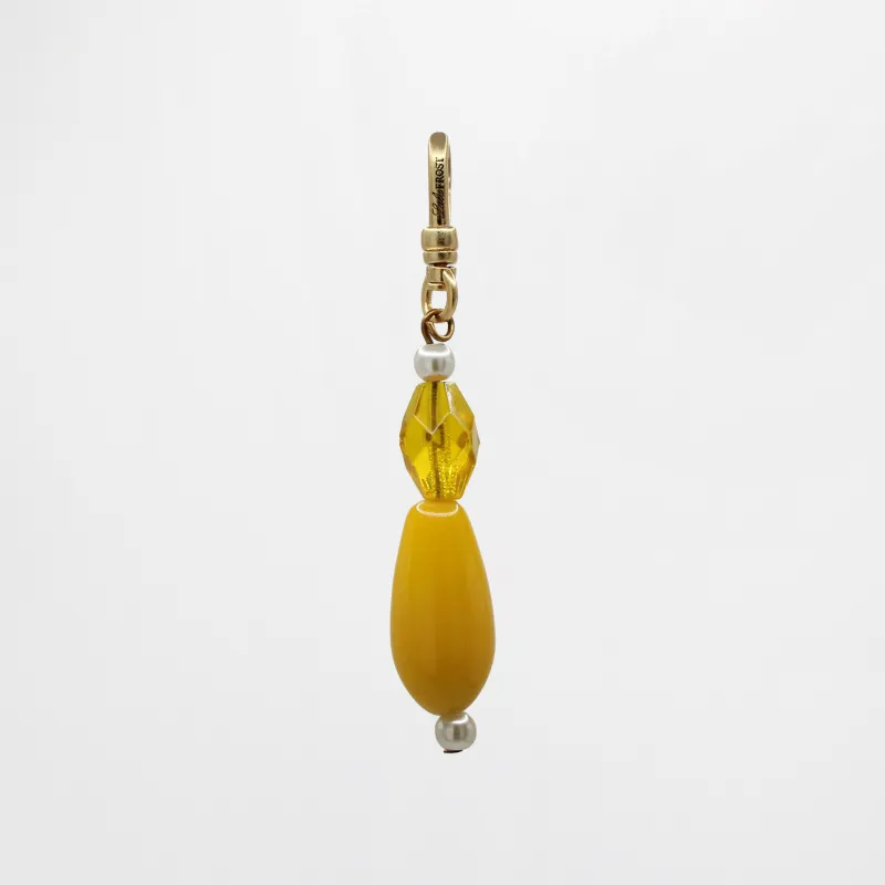 Summer Vintage High Sunshine Yellow Double Glass Bead Jemima Charm sold by Lulu Frost