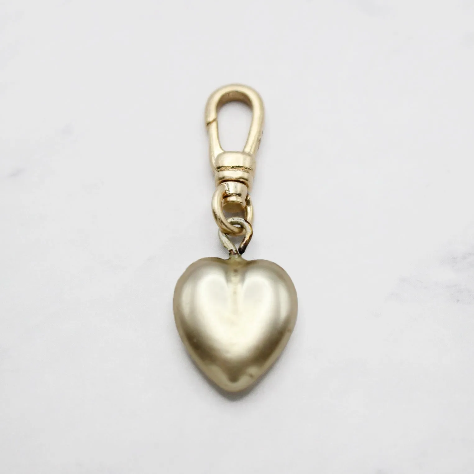 Pearlized Resin Vint-Antique 1930's Puffy Heart Charm sold by Lulu Frost product image thumbnail 3