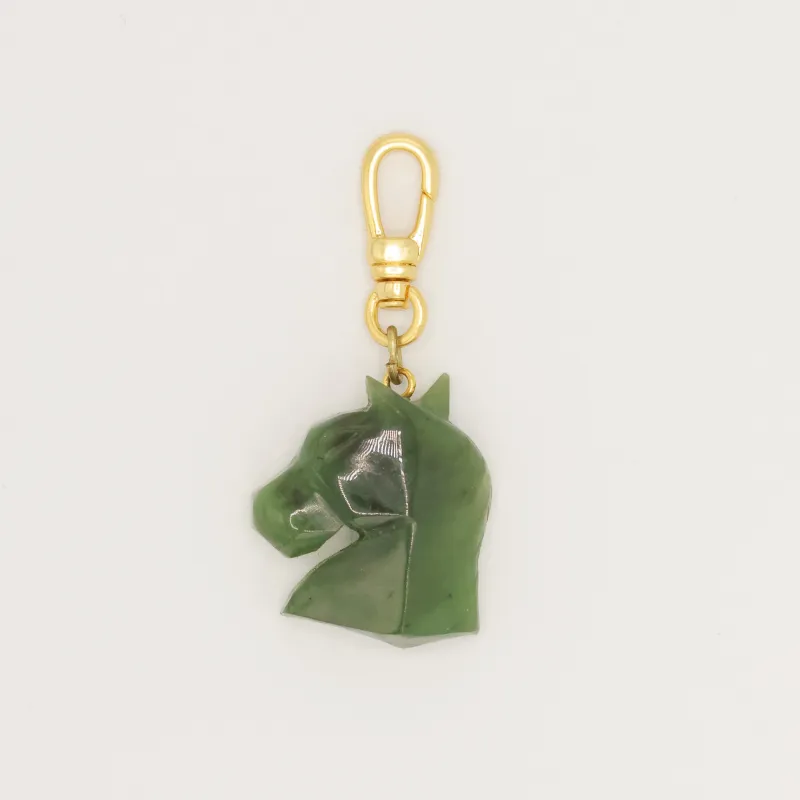 Vintage Hand Carved Green Spinach Jade Horse Charm sold by Lulu Frost