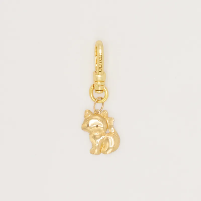 14 Karat Gold Puffy Smiling Cat Vintage Charm made by Lulu Frost