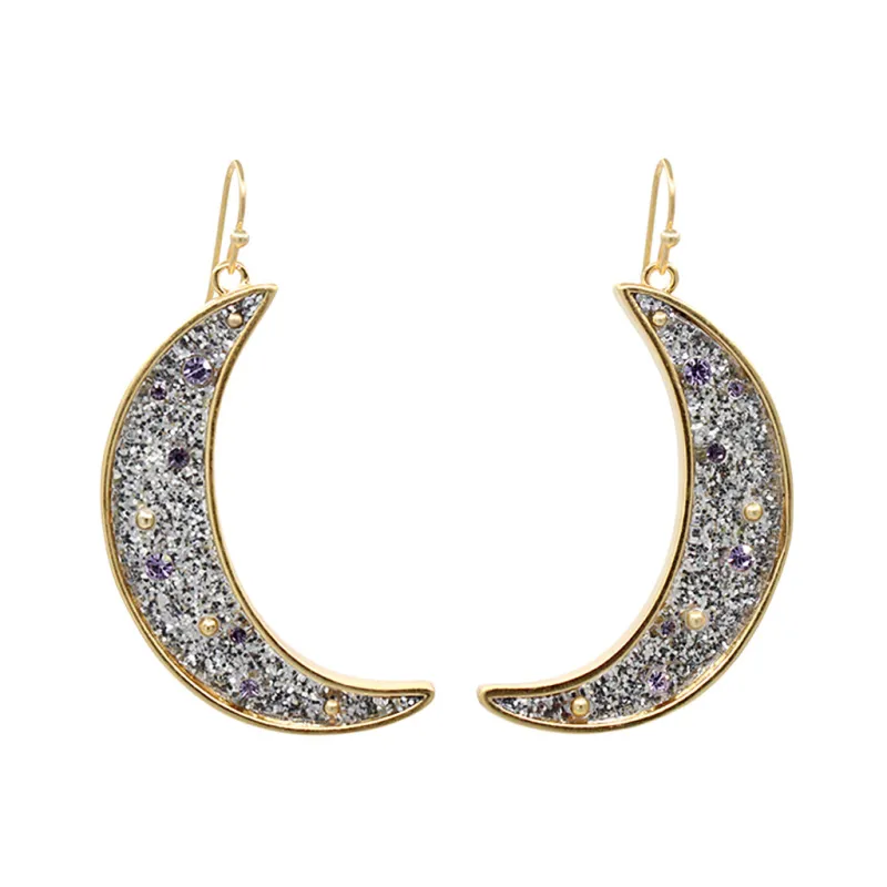 Love You To the Moon & Back Crescent Moon Glitter Resin Hollyn Earrings (Copy) sold by Lulu Frost