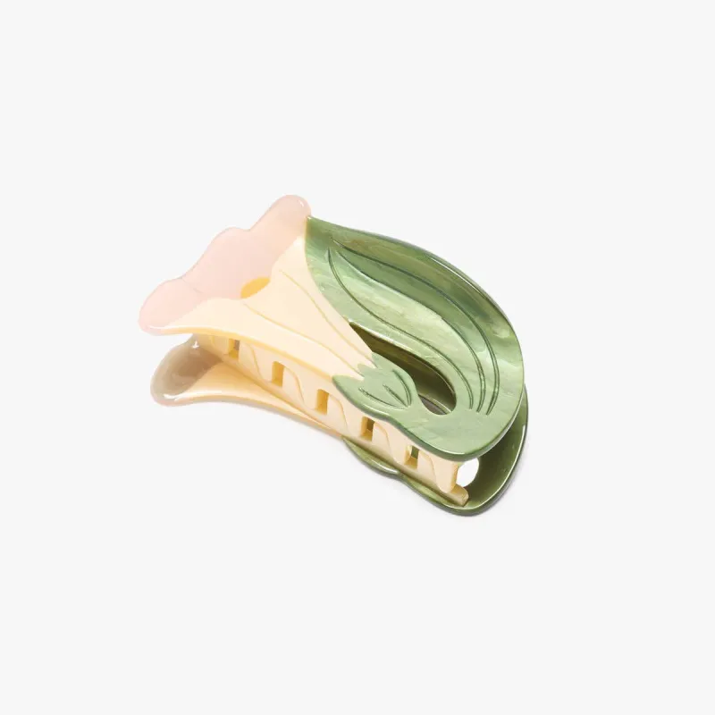 Datura White Trumpet Flower Acetate Hair Claw Clip sold by Lulu Frost