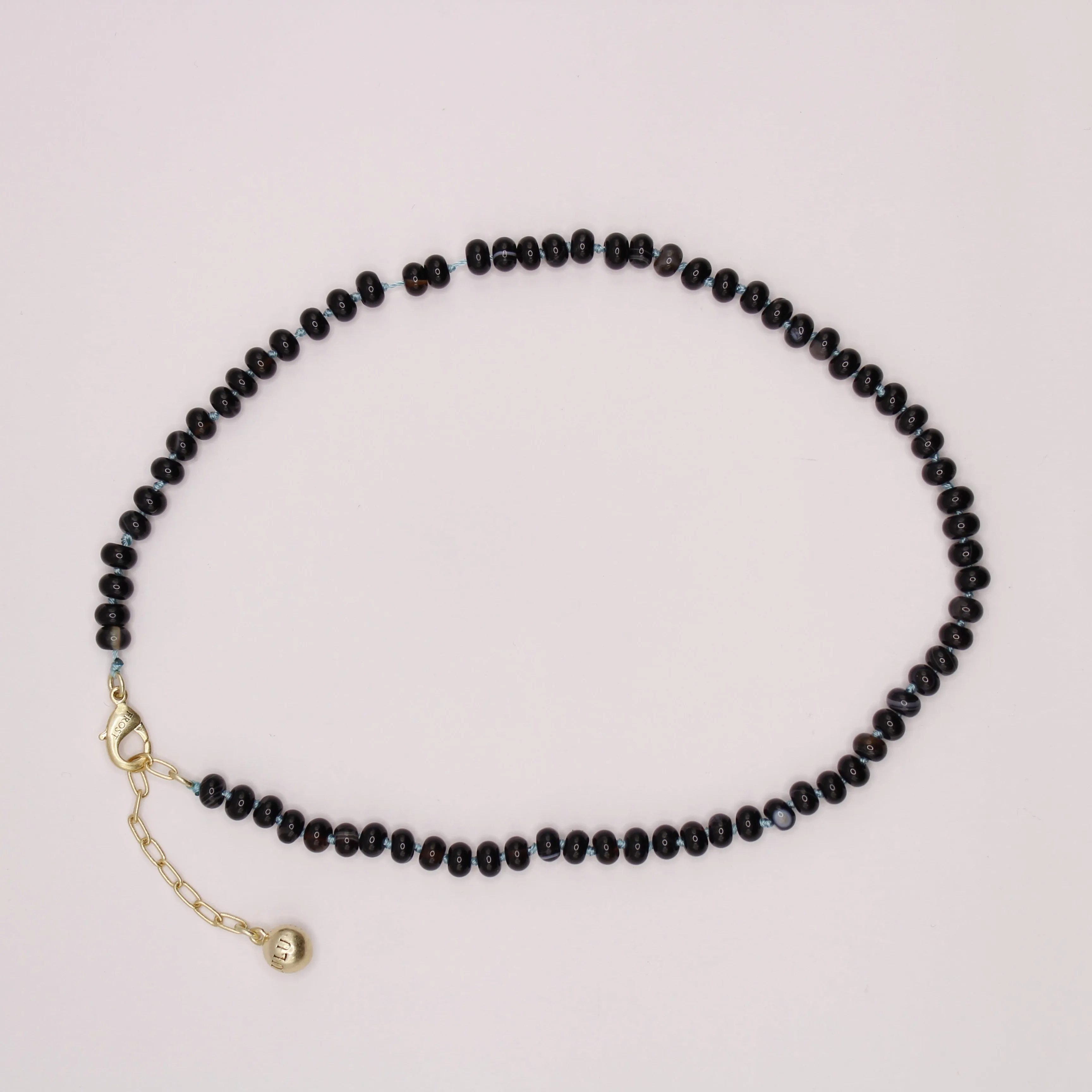 The Althea Banded Agate Silk Knotted Necklace sold by Lulu Frost product image thumbnail 2