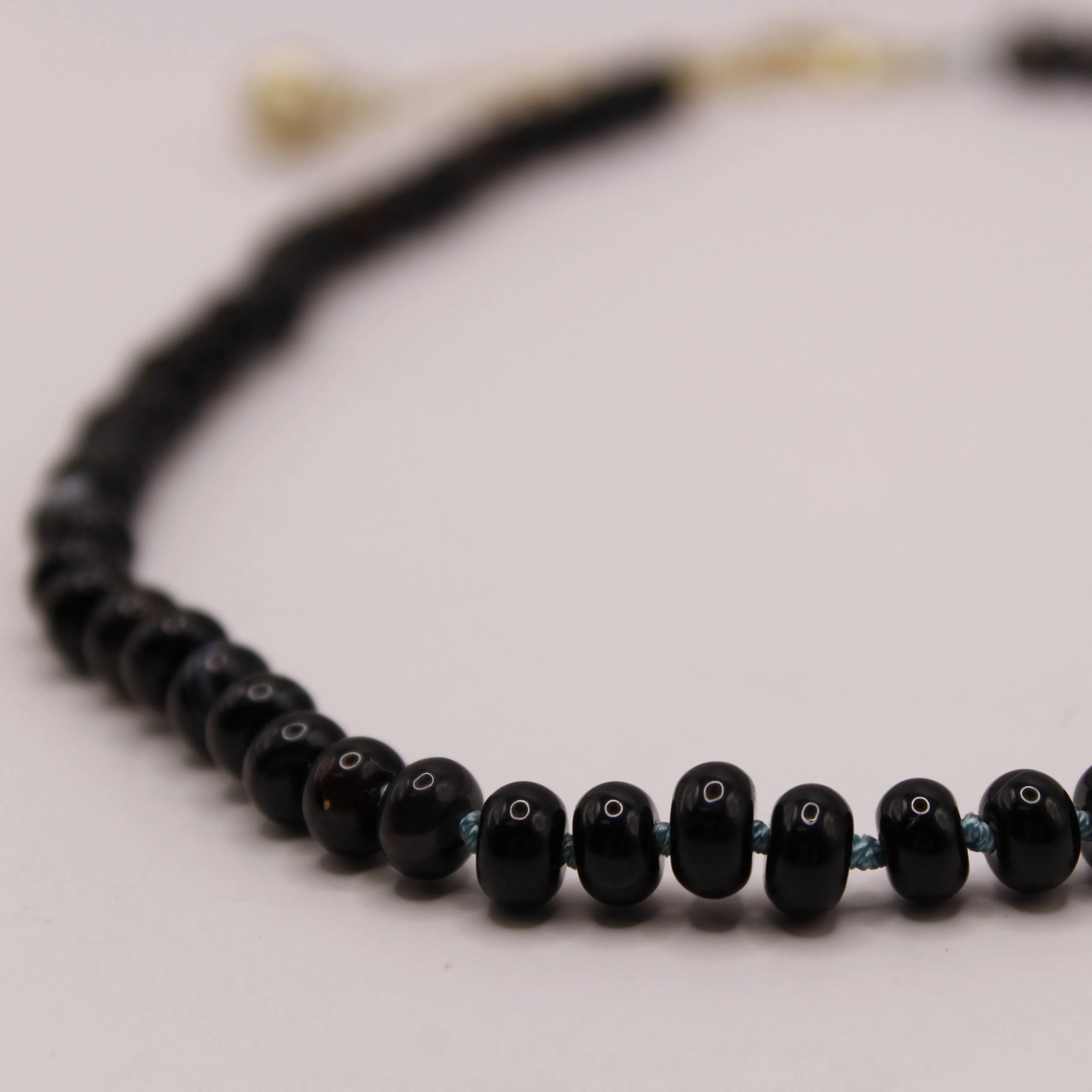 The Althea Banded Agate Silk Knotted Necklace sold by Lulu Frost product image thumbnail 3