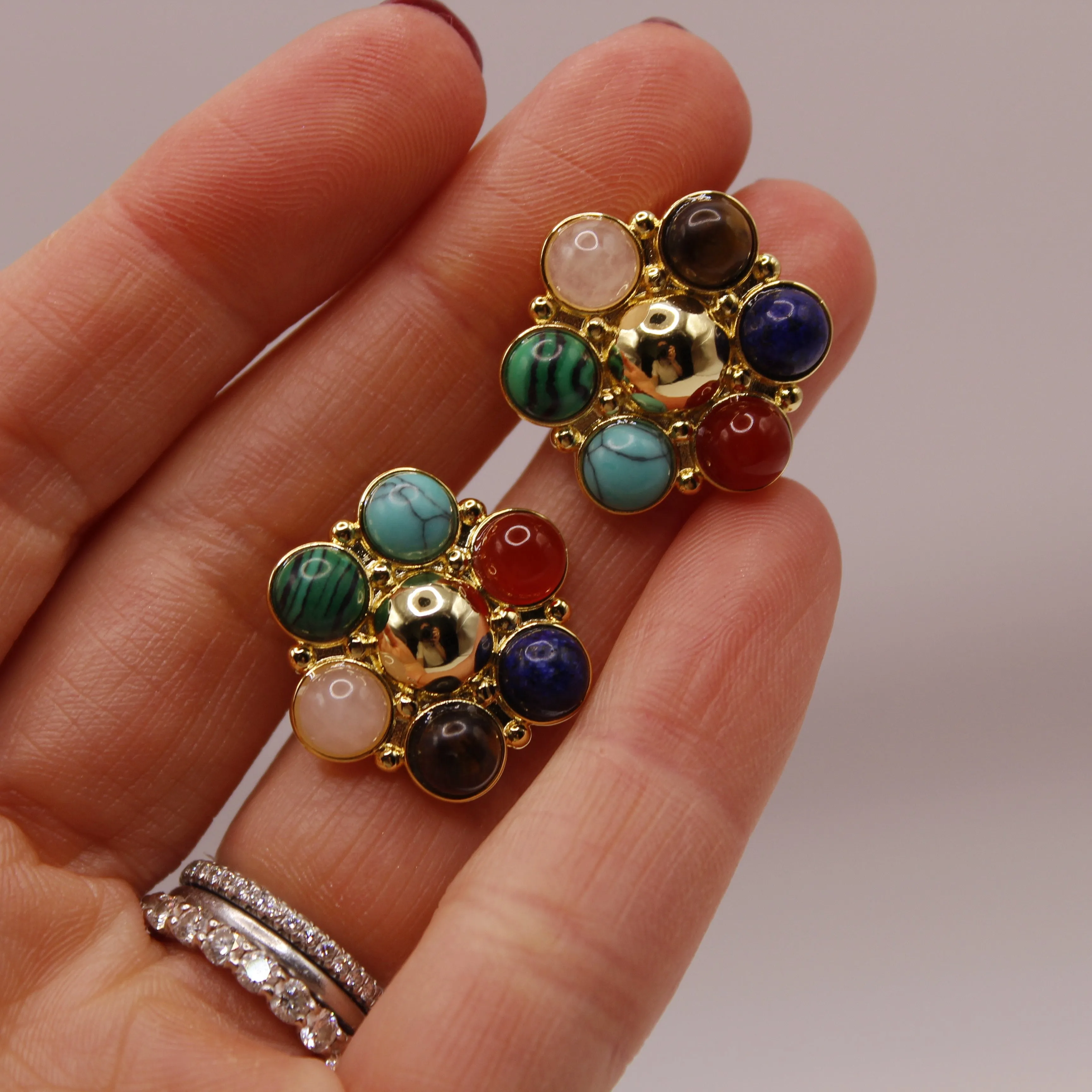 The Diana Gemstone Stud Earrings sold by Lulu Frost product image thumbnail 2