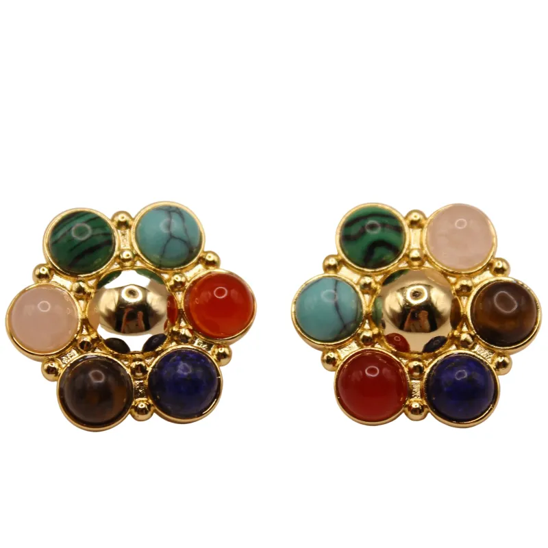The Diana Gemstone Stud Earrings made by Lulu Frost