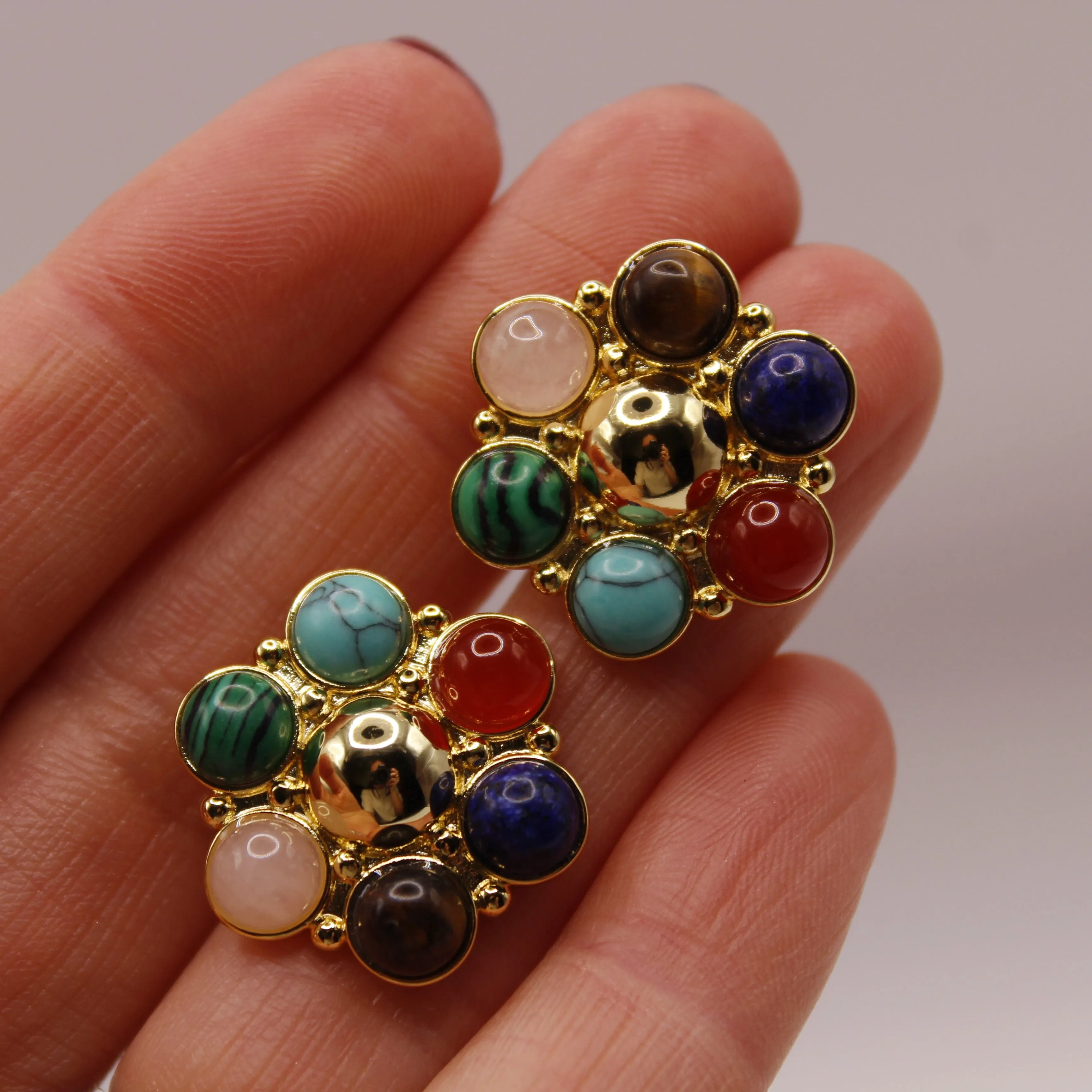 The Diana Gemstone Stud Earrings sold by Lulu Frost product image thumbnail 5