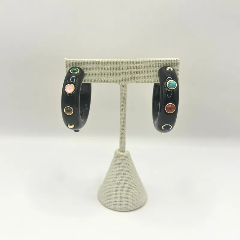 The Diana Gemstone Hoop Earrings made by Lulu Frost