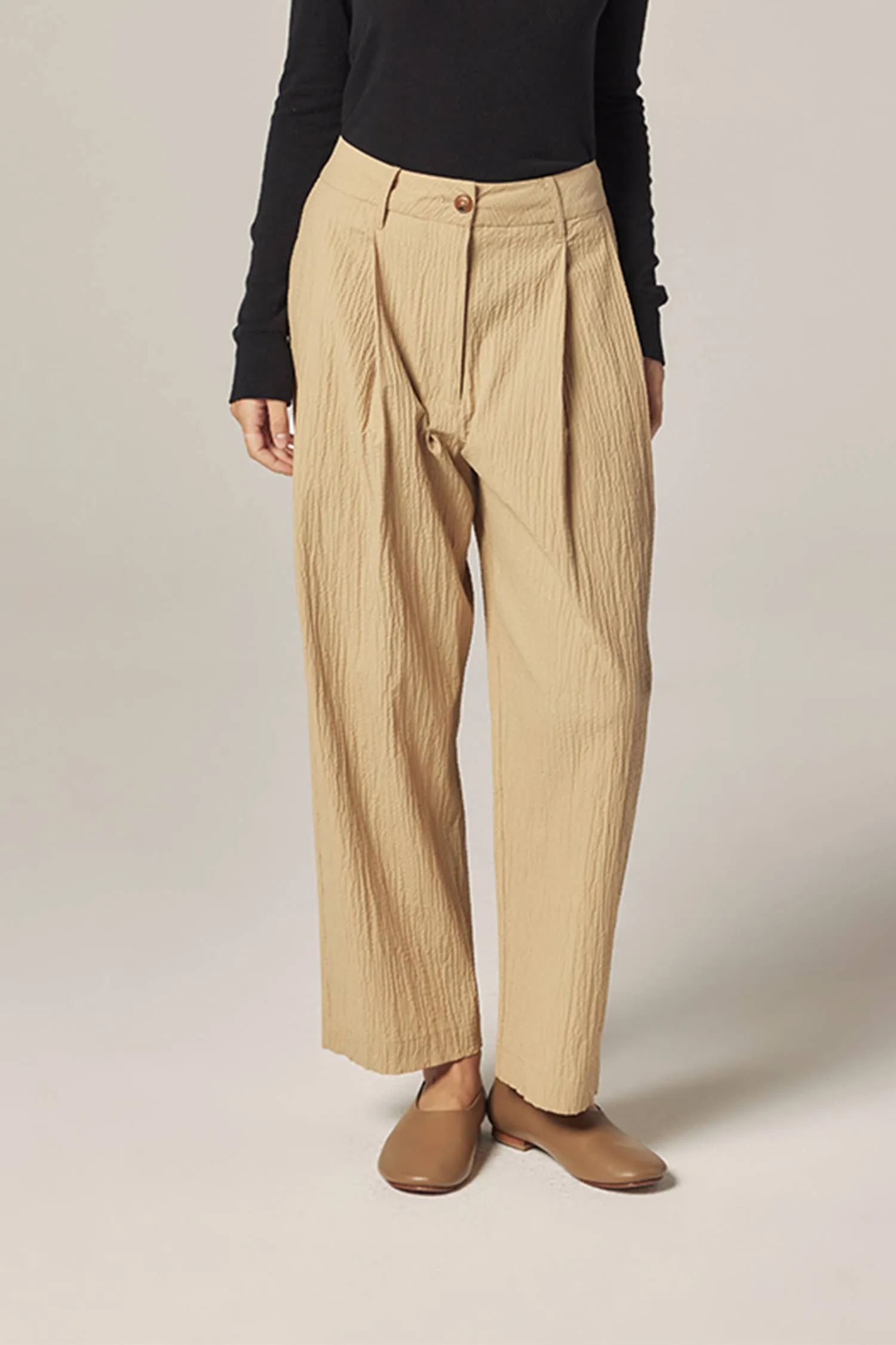 Textured Pleated Pants sold by Lulu Frost