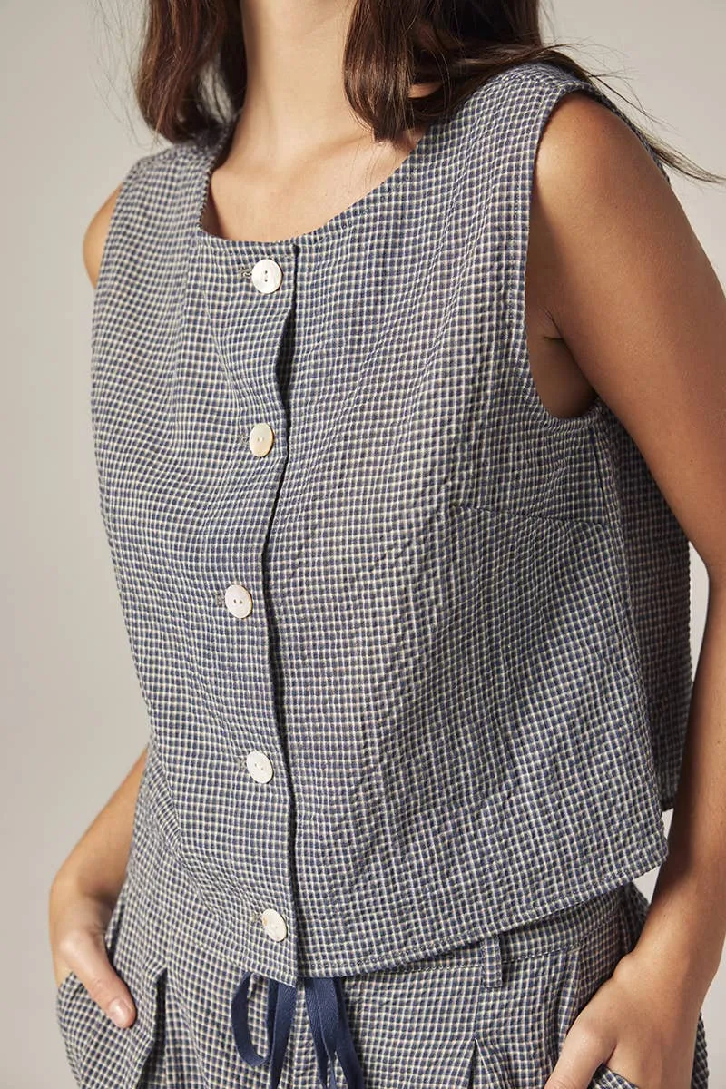 Plaid button down top sold by Lulu Frost product image thumbnail 3