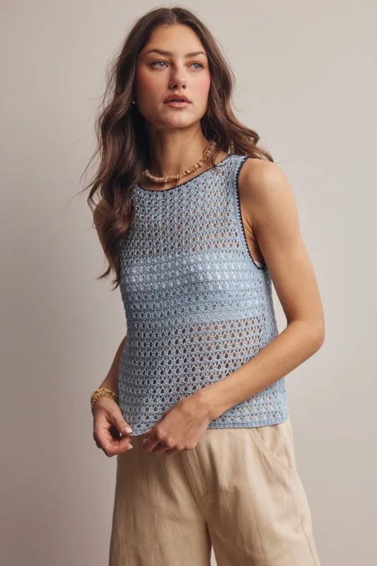 Forte Sleeveless Crochet Knit Top FSW0050 made by Lulu Frost