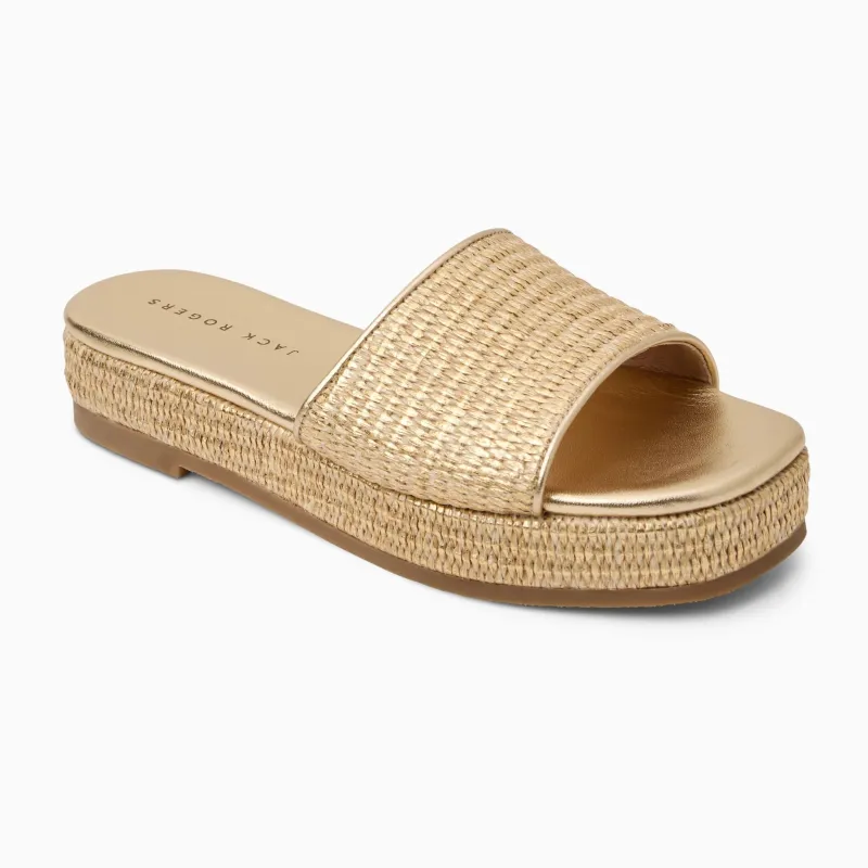 Jack Rogers Bay Flatform - Metallic Raffia made by Jack Rogers