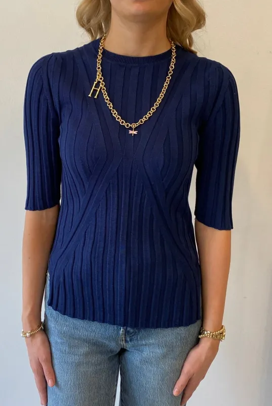 Eolas Luc Ribbed Short Sleeve Crewneck made by Lulu Frost