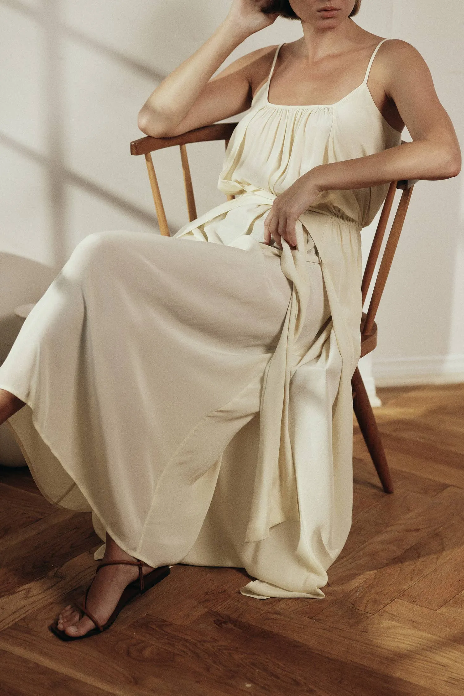 Amente Front Tie Slip Maxi Dress sold by Lulu Frost product image thumbnail 2