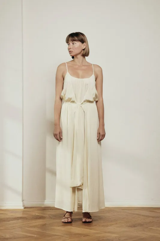 Amente Front Tie Slip Maxi Dress made by amente