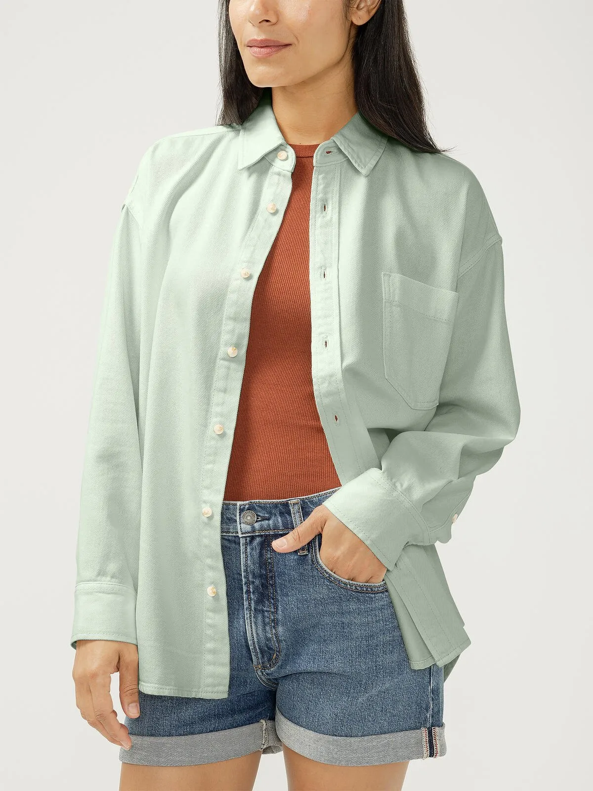 Silver Jeans Relaxed Button-Up Beach Shirt sold by Lulu Frost product image thumbnail 3