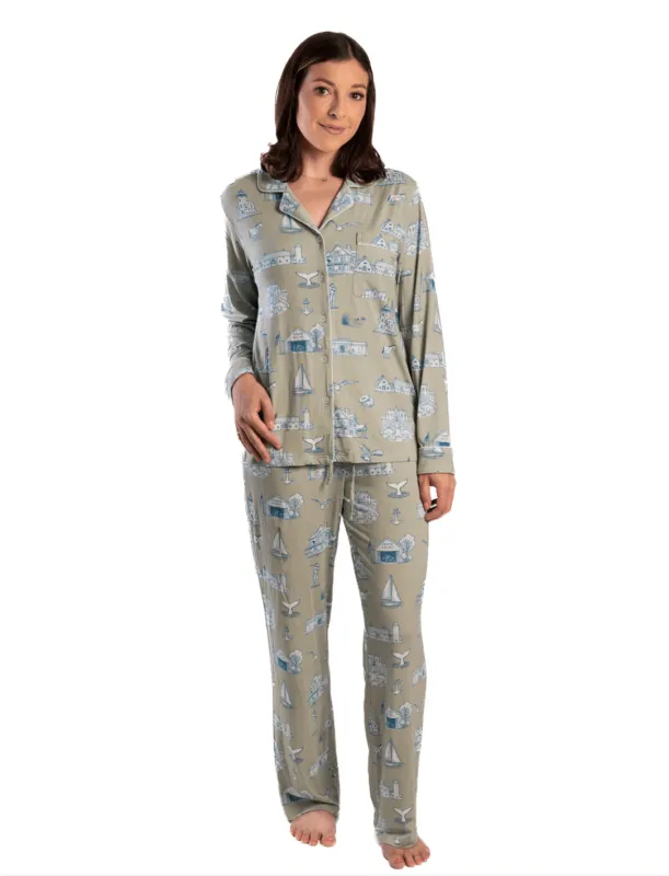 Oyster and Arrow - Three Harbors Women’s Pajama Set made by Lulu Frost