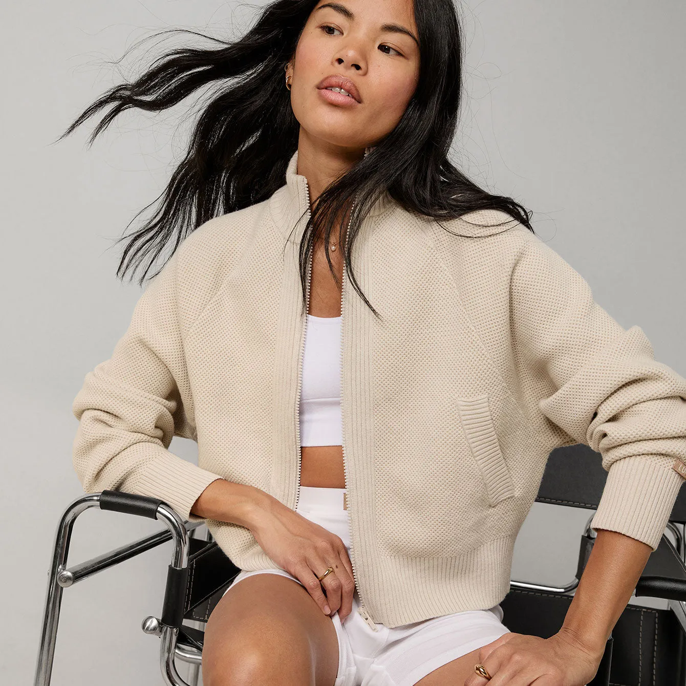 Cottonsilk™ Bomber Zip Up sold by lunya product image thumbnail 3