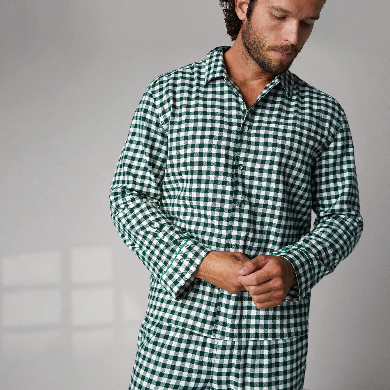 Men's Brushed Flannel Long Sleeve Pant Set sold by lunya product image thumbnail 4