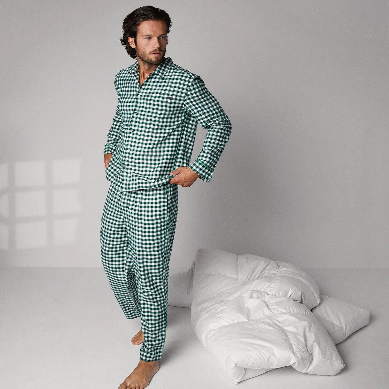 Men's Brushed Flannel Long Sleeve Pant Set sold by lunya