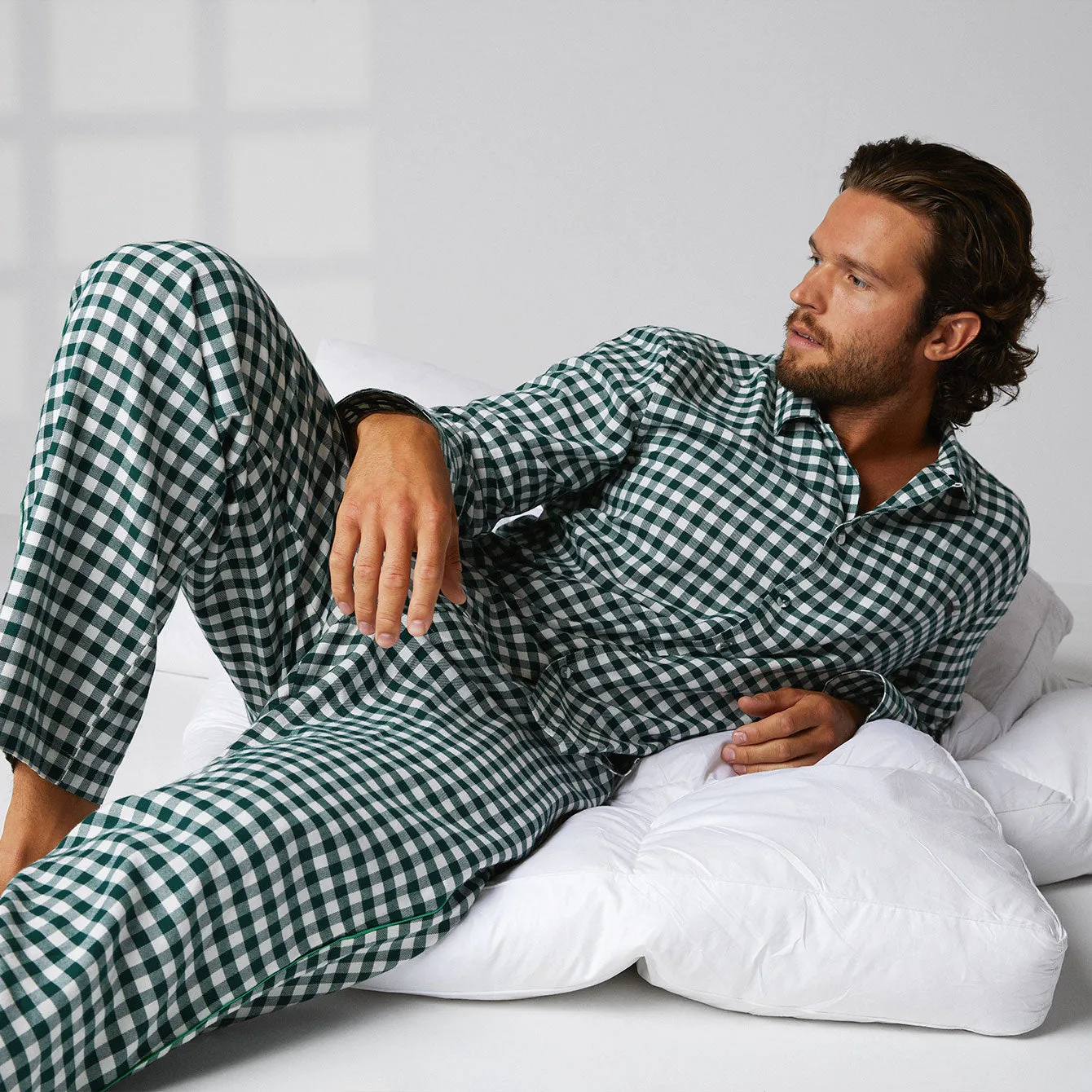 Men's Brushed Flannel Long Sleeve Pant Set sold by lunya product image thumbnail 2