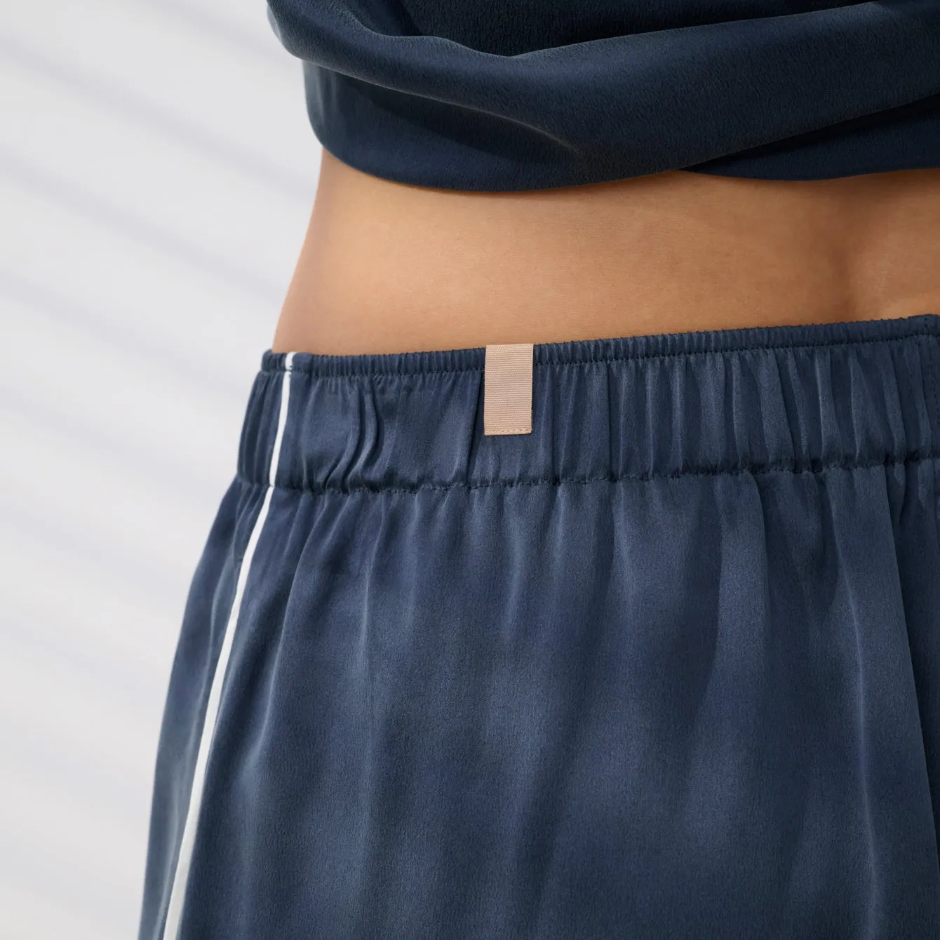 Washable Silk Button Up Long Sleeve Short Set sold by lunya product image thumbnail 3