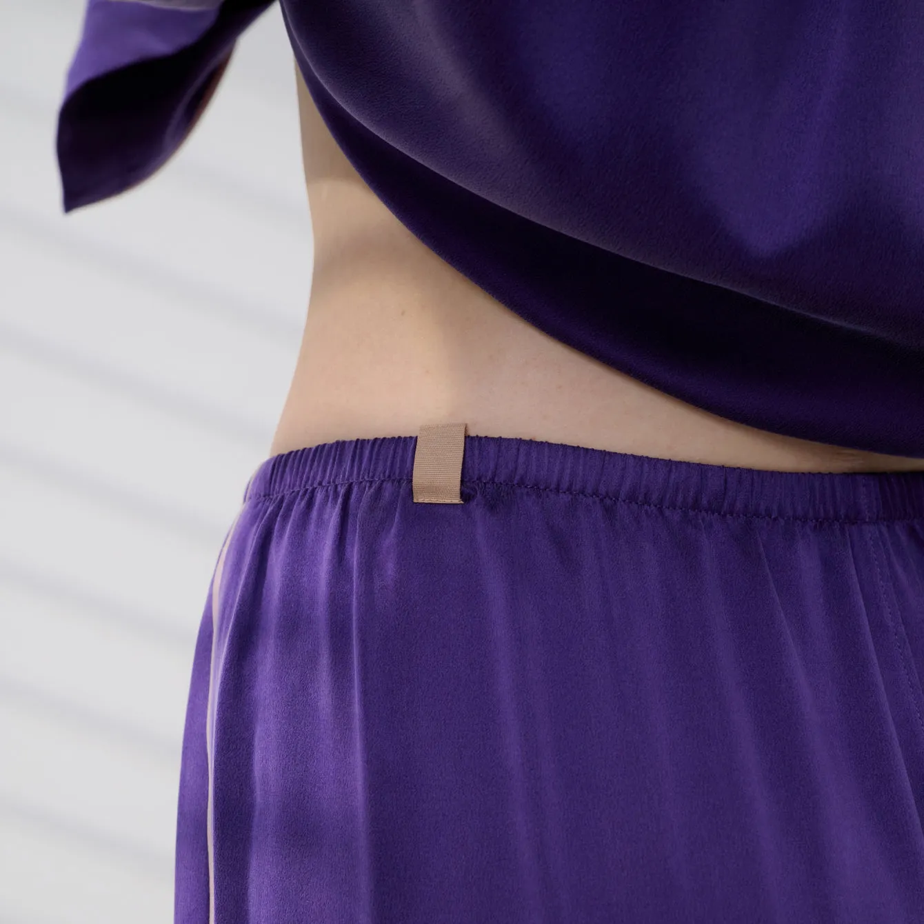 Washable Silk Piped Long Sleeve Pant Set sold by lunya product image thumbnail 5