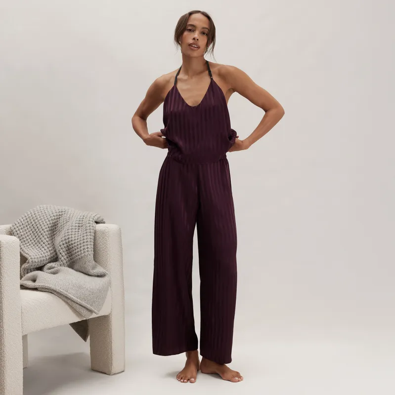 Washable Silk Striped Jacquard Cami Pant Set sold by lunya