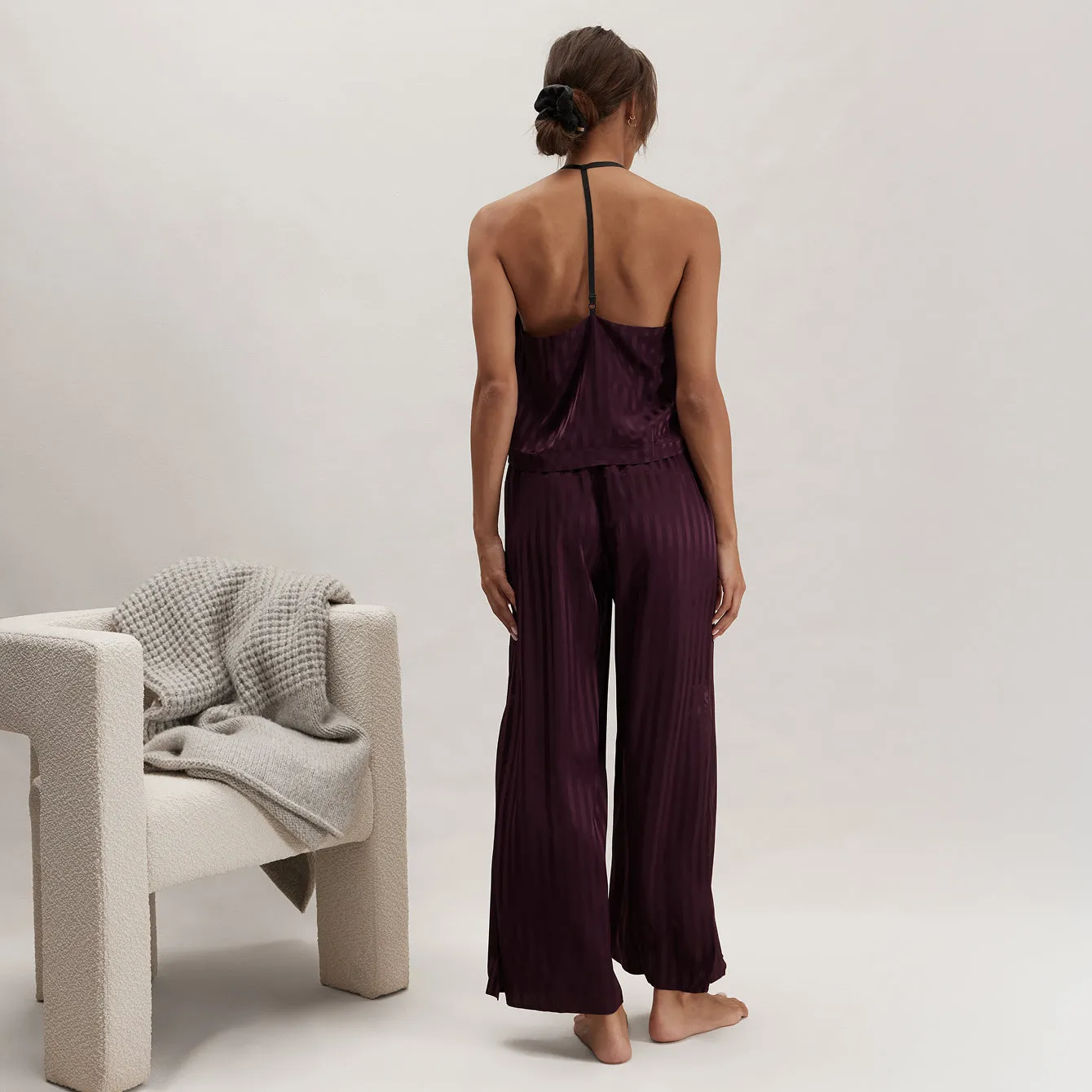 Washable Silk Striped Jacquard Cami Pant Set sold by lunya product image thumbnail 2