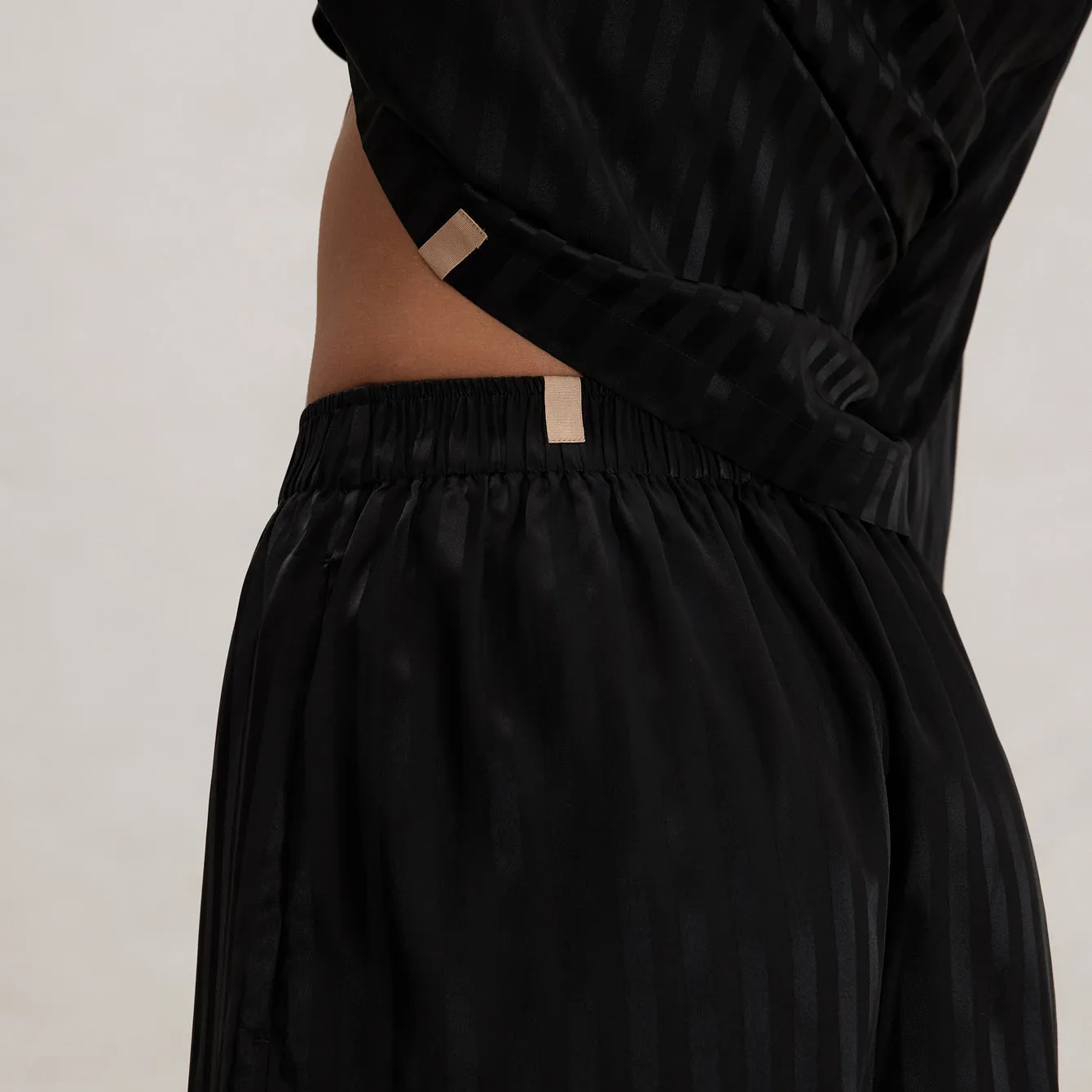 Washable Silk Striped Jacquard Button Up Long Sleeve Short Set sold by lunya product image thumbnail 4