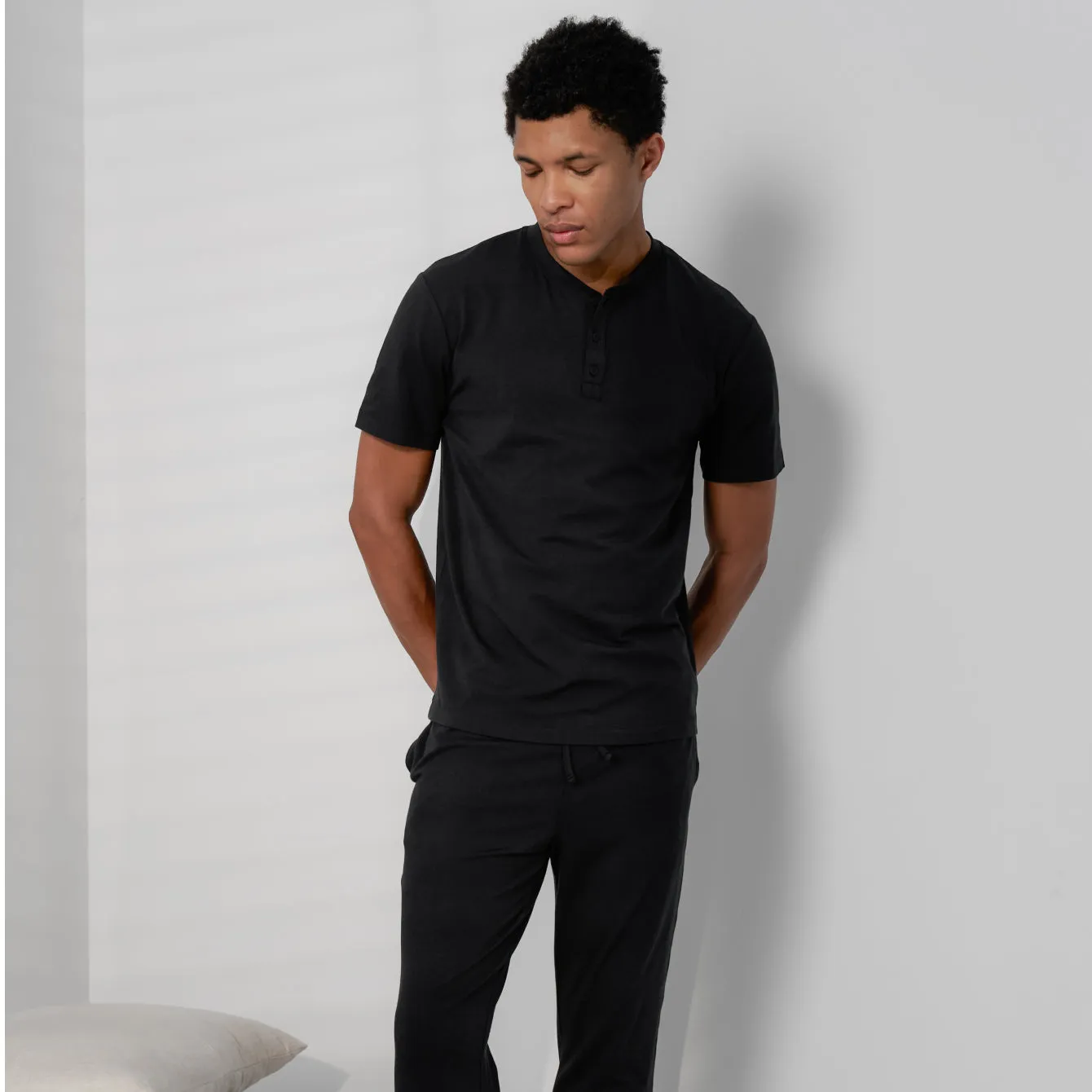 Men's Slumberknit™ Henley Tee sold by lunya product image thumbnail 2