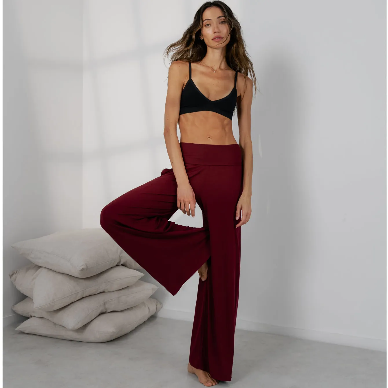 Soft Modal Rib Foldover Pant sold by lunya