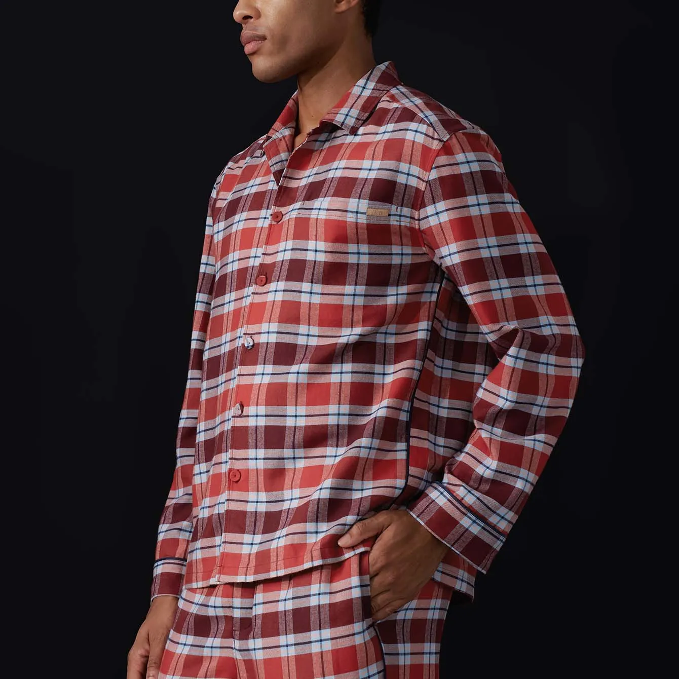 Men's Brushed Flannel Button Up Set sold by lunya product image thumbnail 2