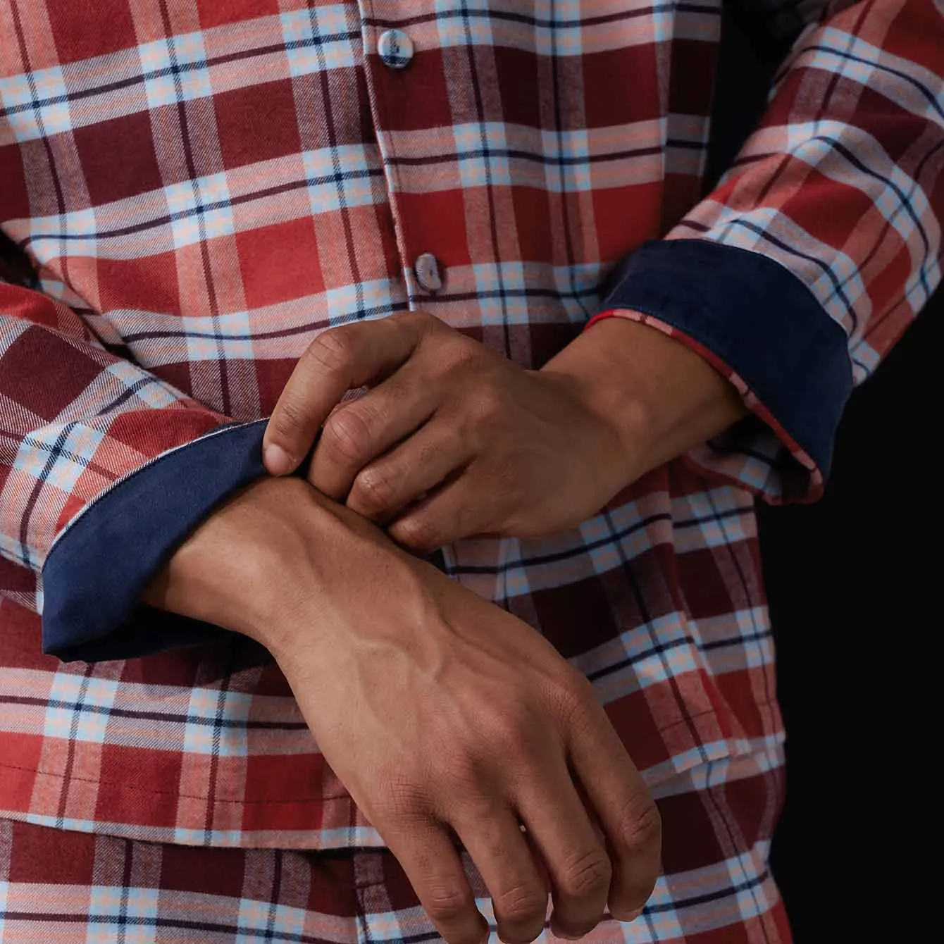 Men's Brushed Flannel Button Up Set sold by lunya product image thumbnail 3