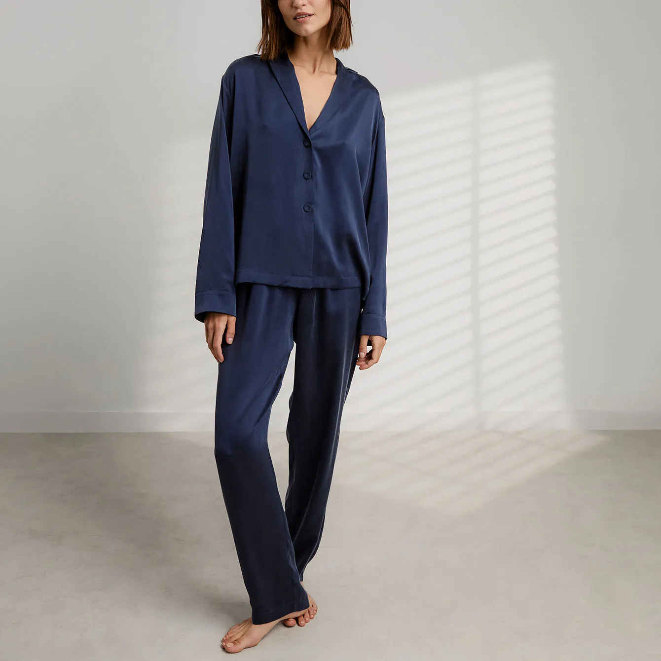 Washable Silk Long Sleeve Pant Set sold by lunya