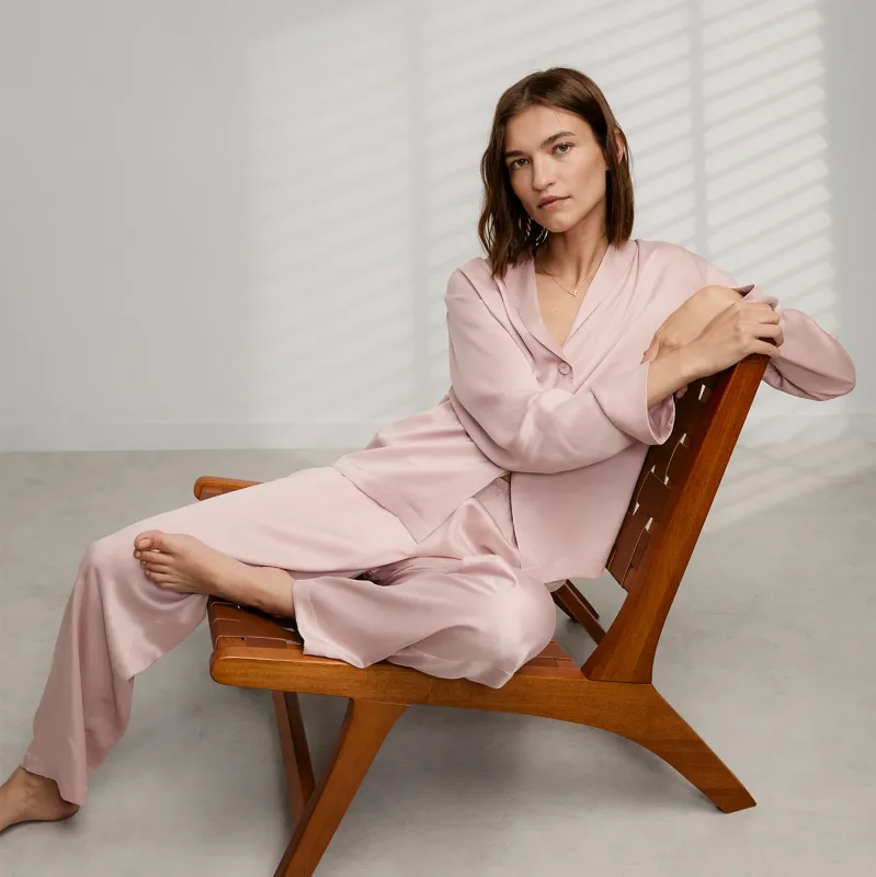 Washable Silk Long Sleeve Pant Set sold by lunya