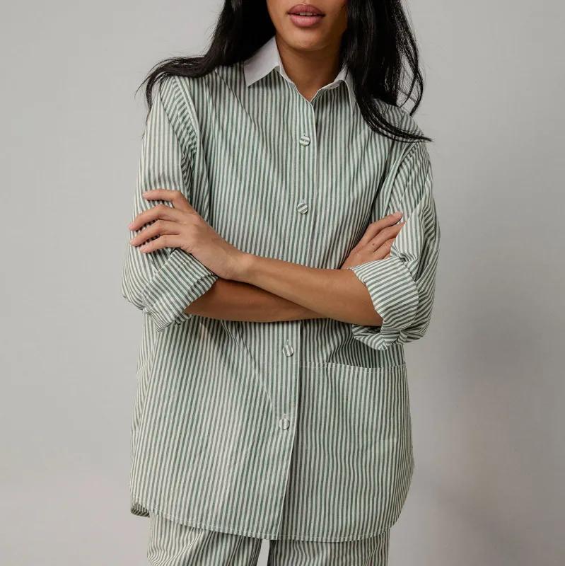 Airy Cotton Curved Hem Shirt sold by lunya